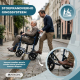 Transportstoel | Opklapbaar | Afneembare voetensteun | Rem op handgrepen en wielen | Staal | Napoli | Mobiclinic - Foto 7