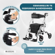 Rollator met voetsteun en rugleuning | Opvouwbaar | Aluminium | Remmen | 360º wielen | Tas | Stokhouder | Ibiza | Mobiclinic - Foto 6