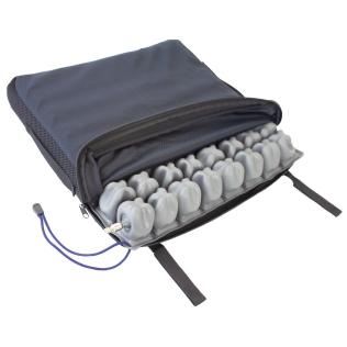 Mobiclinic Q-AIR, Poduszka przeciwodleżynowa do wózków inwalidzkich, 1 zawór, 45x40x6 cm