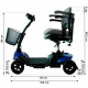 Skuter o ograniczonej mobilności | Autom. 15km | 4 koła | Kompaktowy i zdejmowany | 12V | Niebieski | Panna | Mobiclinic - Foto 6