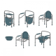 Krzesło WC | Z pokrywą | Regulowana wysokość | Podłokietniki | Stal chromowana | Mostek | Mobiclinic - Foto 2