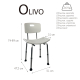 Krzesło kąpielowe | Regulowana wysokość | Aluminium | Oparcie | Olivo | Mobiclinic - Foto 10