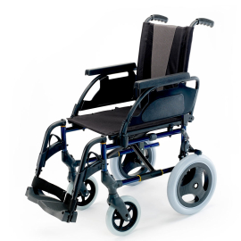 Wózek inwalidzki Breezy Style (dawniej 300) z aluminium w kolorze niebieskim z małym kołem 12