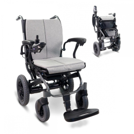 Elektryczny wózek inwalidzki | Składany | Aluminium | Uniwersalny joystick | Tryb podwójny | Zasięg 20 km | Maks. waga. 100 kg
