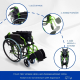 Wózek składany | Aluminium | Dzielone oparcie | Składane podłokietniki | Zielony | Bolonia | Mobiclinic - Foto 2