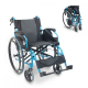 Składany wózek inwalidzki | Aluminium | Dzielone oparcie | Składane podłokietniki | Niebieski | Bolonia | Mobiclinic - Foto 1