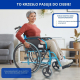 Składany wózek inwalidzki | Aluminium | Dzielone oparcie | Składane podłokietniki | Niebieski | Bolonia | Mobiclinic - Foto 3