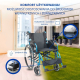 Składany wózek inwalidzki | Aluminium | Dzielone oparcie | Składane podłokietniki | Niebieski | Bolonia | Mobiclinic - Foto 4