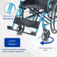 Składany wózek inwalidzki | Aluminium | Dzielone oparcie | Składane podłokietniki | Niebieski | Bolonia | Mobiclinic - Foto 5