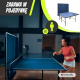 Stół do ping-ponga | Składany | Profesjonalny projekt | Kółka 360° | Siatka, wiosła i piłki | Tokyo | Niebieski | Mobiclinic - Foto 6