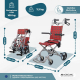 Wózek inwalidzki do transportu | Składany | Aluminium | Hamulce dźwigniowe | W kratę | Neptuno | Mobiclinic - Foto 1