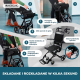 Wózek transportowy | Składany | Aluminium | Małe kółka | Hamulce na dźwigniach | Czarny | Saturn | Mobiclinic - Foto 4