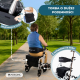 Chodzik z podnóżkiem i oparciem | Składany | Aluminiowy | Hamulce | Koła 360º | Torba | Uchwyt na laskę | Ibiza | Mobiclinic - Foto 5