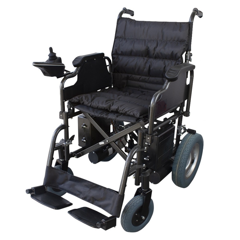 Cadeira de rodas elétrica de aço Dobrável Preta