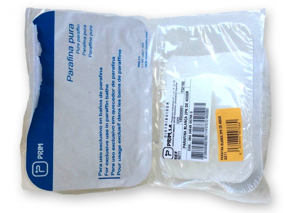 Comprimidos de parafina branca pura 800 gr, (2 blocos de 400 gr cada)