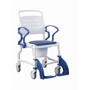 Cadeira sanitária | Com tampa | Portátil | Apoios de braços dobráveis