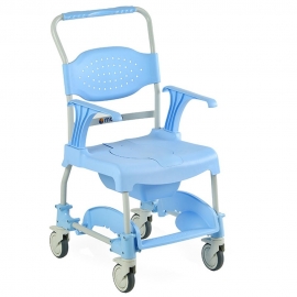 Cadeira de banho com WC | Assento e tampa | Resistente e leve | Azul claro