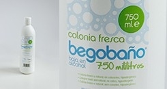 Colônia fresca begobaño 750 ml para higiene corporal diária