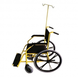 Cadeira de rodas de aço fixo com portasuero