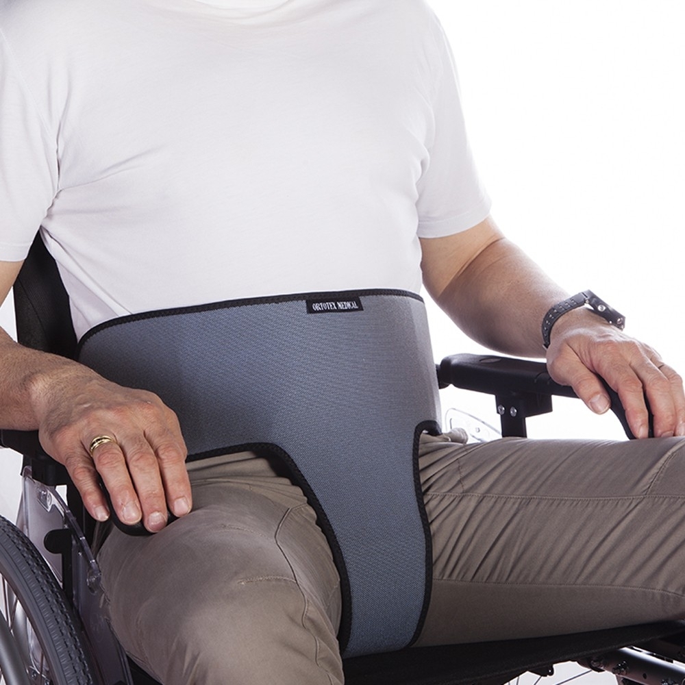 Cinto abdominal perineal para cadeiras de rodas, Cinza