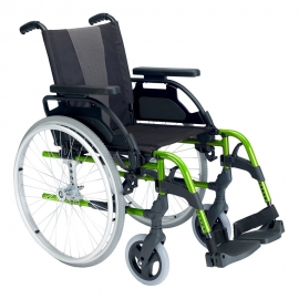 Cadeira de rodas Breezy Style (antiga 300) de alumínio e roda de 24" em verde