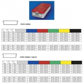 Recipiente de filtro para cima e para baixo