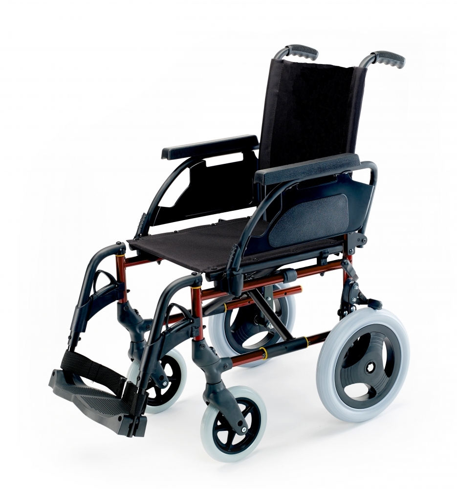 Cadeira de rodas breezy premium (antiga 250) em aço de cor vermelha com rodas de 12" (Sunrise)