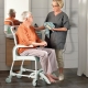 Cadeira de banho com sanita | Apoios de braço e apoio para os pés | Com rodas | Várias alturas | CLEAN - Foto 3