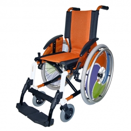 Cadeira de rodas infantil | Alumínio | Dobrável | Laranja | Line infantil | Forta