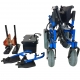 Cadeira de rodas eléctrica | Desmontável | Encosto reclinável | 2 pilhas de 36 Ah cada uma | Azul | Emblema | Libercar - Foto 3