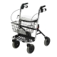 Andarilho rollator para caminhar | Dobrável | Com assento | Travões por cabo integrado| Quatro rodas | Banjo - Foto 1