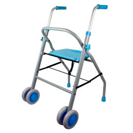 Andador de alumínio leve | Assento ergonómico | 2 Rodas | Azul claro | Future | Mobiclinic