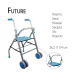 Andarilho de alumínio leve | Assento ergonómico | 2 Rodas | Azul claro | Future | Mobiclinic - Foto 7