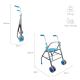 Andarilho de alumínio leve | Assento ergonómico | 2 Rodas | Azul claro | Future | Mobiclinic - Foto 9