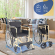Cadeira de rodas dobrável | Encosto e apoia pés removíveis | Aço | Rodas grandes | 45 cm | Creme | Denver | Mobiclinic - Foto 1