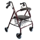 Andarilho para idosos | Dobrável | Travões nas manetes | 4 rodas | Assento e encosto| Burdô | TURIA | Clinicalfy - Foto 1