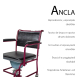 Cadeira sanitária com rodas | Apoios de braços e pés removíveis | Bordeaux | Ancla | Mobiclinic - Foto 6