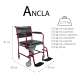 Cadeira sanitária com rodas | Apoios de braços e pés removíveis | Bordeaux | Ancla | Mobiclinic - Foto 7