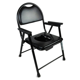 Cadeira Sanitária | Dobrável | Aço cromado | Apoio para braços | Preto | Guadalquivir | Mobiclinic