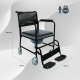 Cadeira sanitária| Rodas e tampa | Apoio para os pés dobrável e para os braços removíveis | Preto | Barco | Mobiclinic - Foto 2