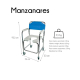 Cadeira WC | Rodas | Apoio acolchoado para braços | Alumínio | Azul | Manzanares | Mobiclinic - Foto 5