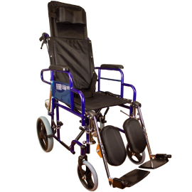 Cadeira de rodas | Dobrável | Encosto reclinável | Freios de pressão | Preto | Esfinge | Mobiclinic