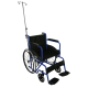 Cadeira de rodas com sistema anti dobramento | 40cm | Suporte de lata e conta-gotas | Apoios de braços e de pés fixos | Azul - Foto 1
