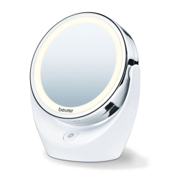 Espelho com luz led e aumento para maquiagem Beurer. Espelho cosmético giratório