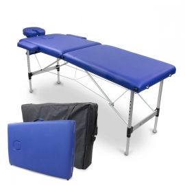 Marquesa de massagens portátil | Dobrável | Apoia cabeças | Portátil | Alumínio | 186x60 cm | Azul | CA-01 Light | Mobiclinic
