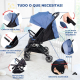Carrinho de bebê |Compacto |Dobrável |Alavanca única |Apoio para pés ajustável |Max. 22kg |Azul |Trip | Mobiclinic - Foto 4