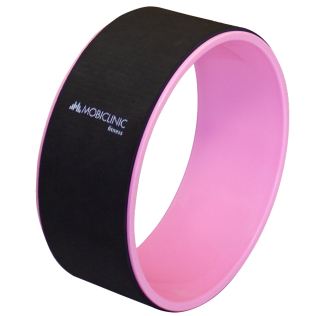 Roda de yoga | Antiderrapante | Multifuncional | PTE+PP | 30x13 cm | Preto e rosa | RY-01 | Mobiclinic