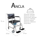 Cadeira sanitária com rodas | Apoios de braços dobráveis | Apoios de pés removíveis | Cinzento | Ancla | Mobiclinic - Foto 8