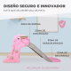 Escorrega infantil | Dobrável | Inclui cesto e bola | Bordas arredondadas | Degraus antiderrapantes | Máx. 35kg | Rosa | Dino - Foto 2