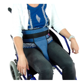Cinto perineal acolchoado | Com fivelas | Adaptável para todos os tipos de cadeiras de rodas